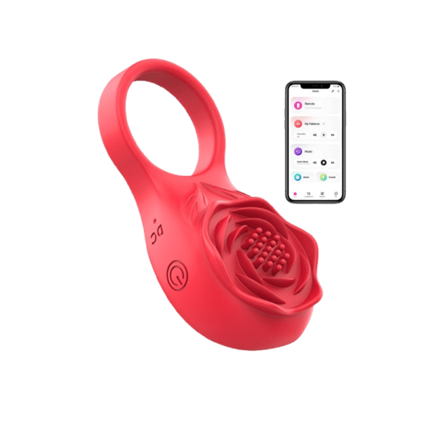 App Controlled Rose Delay Ring Vibrator Sex Toy